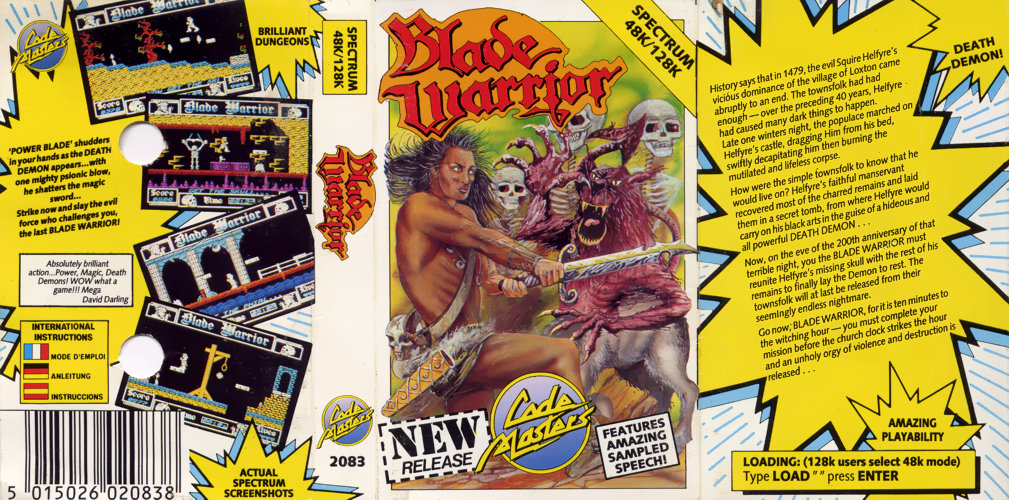 Blade Warrior box art for ZX Spectrum